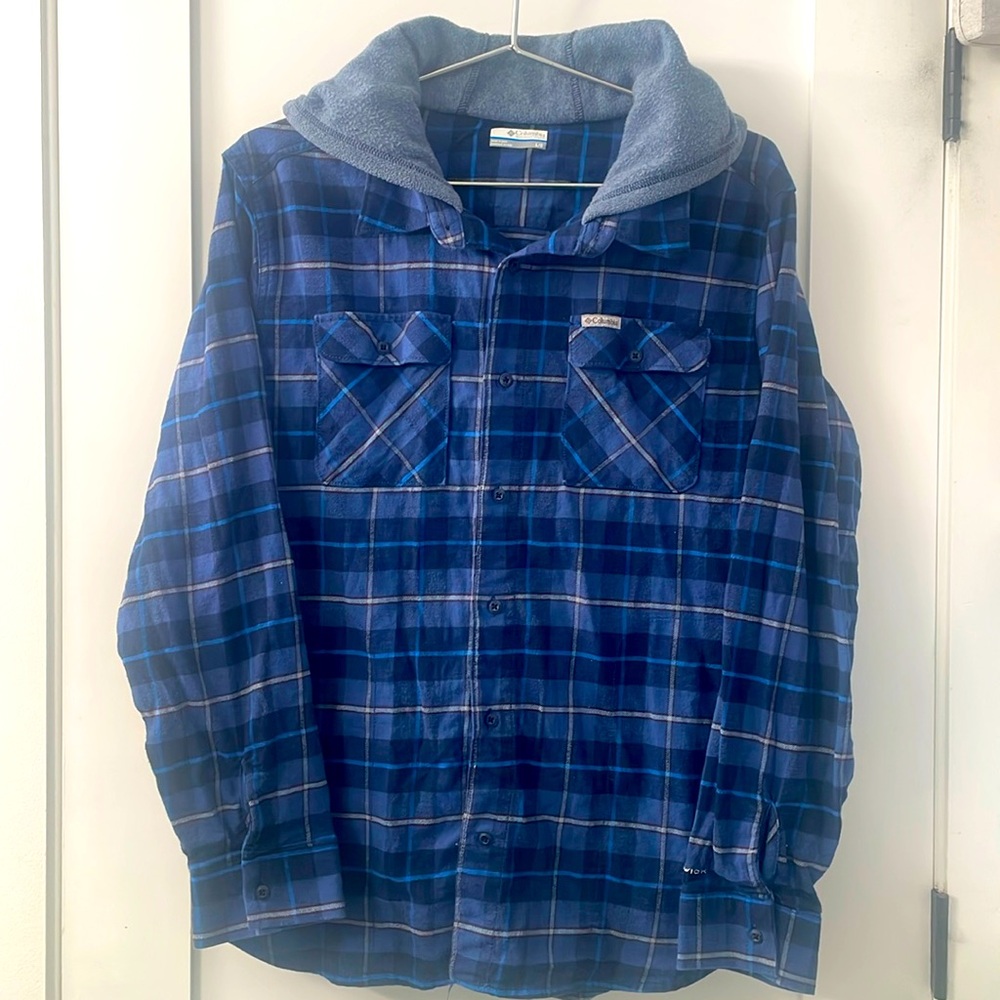 Columbia 4 Pocket hooded Flannel Shirt
